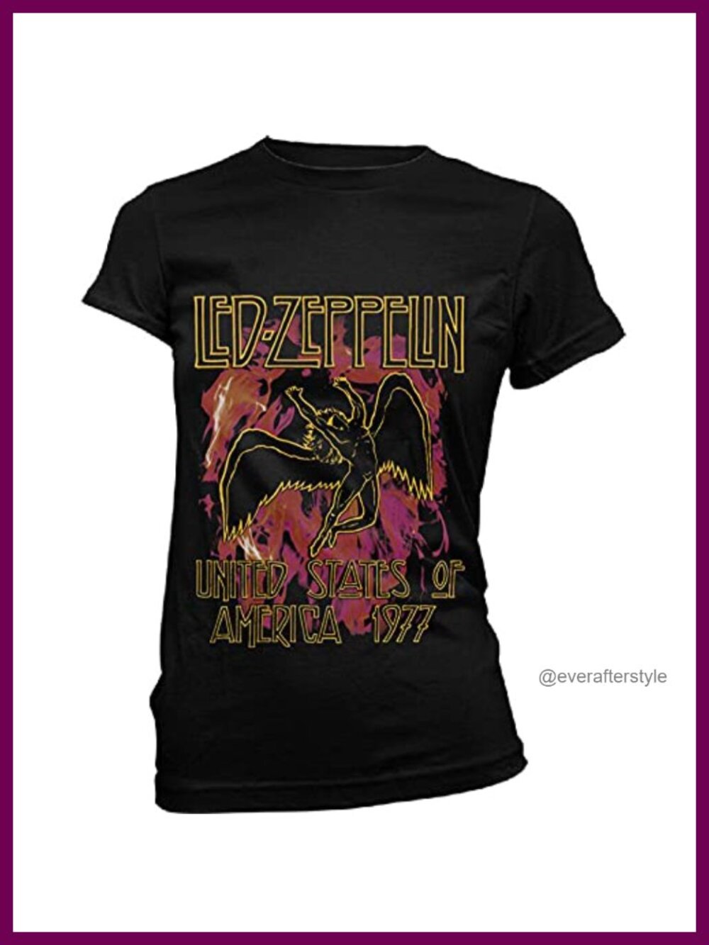 Led Zeppelin Rock Band T-Shirt Cotton Crew Neck Short Sleeve Graphic Tee